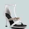 DAKOTA Metal Chain Embellishment Sandals In White -Velvettes Shoes Shop 2 17b5c03e e82f 4d44 9fee 9530ae3360d6