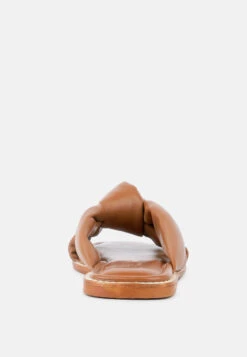 CHUBS Tan Puffy Strap Sliders Flat -Velvettes Shoes Shop 3 07b4c6e1 8e2b 48de a8a0 b3e1da63c466