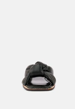 CHUBS Black Puffy Strap Sliders Flat -Velvettes Shoes Shop 3 f3e6f52a 7e46 4007 9e73 f8a0cf78a8ec