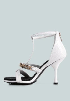 DAKOTA Metal Chain Embellishment Sandals In White -Velvettes Shoes Shop 4 22586104 ade1 4f6a 8777 78584ea1ee16