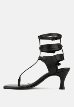NEREID Black Kitten Heel Cut Out Gladiator Sandals -Velvettes Shoes Shop 4 9bbc1f45 3c88 4243 b977 08c5649df3ae