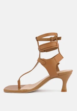 NEREID Tan Kitten Heel Cut Out Gladiator Sandals -Velvettes Shoes Shop 4 b3586a3c df8b 436e 99a2 65f133b474b9