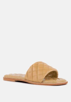 New Arrival 19 ODALTA Beige Handcrafted Quilted Summer Flats