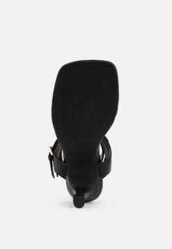 NEREID Black Kitten Heel Cut Out Gladiator Sandals -Velvettes Shoes Shop 8 113d96a4 4e24 42f5 810d 3ba96294d54a