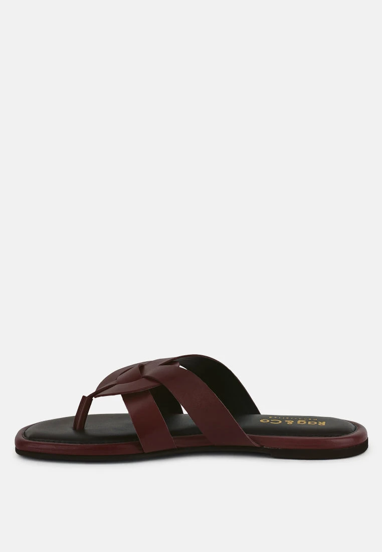ANGELES Burgundy Flat Slip Ons 6 ANGELES Burgundy Flat Slip Ons - Image 4