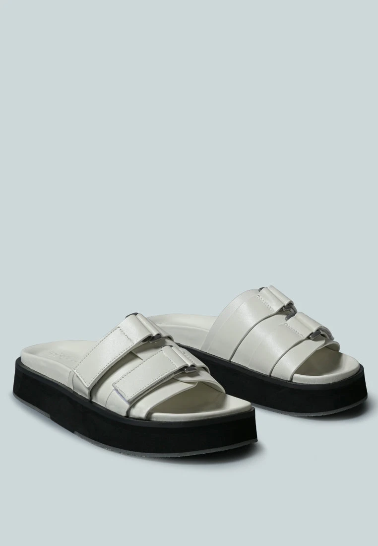 ANISTON Buckled Flatform White Slip-On Sandal 3 ANISTON Buckled Flatform White Slip-On Sandal