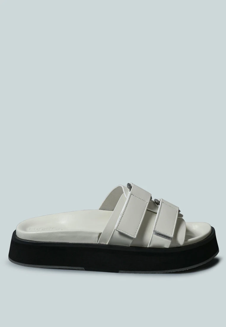 ANISTON Buckled Flatform White Slip-On Sandal 4 ANISTON Buckled Flatform White Slip-On Sandal - Image 2
