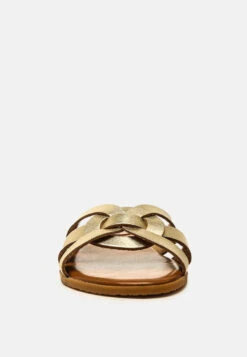 ARIS Gold Strappy Slip-on Sandal -Velvettes Shoes Shop ARISGoldStrappySlip onSandal SH2123 Gold 10