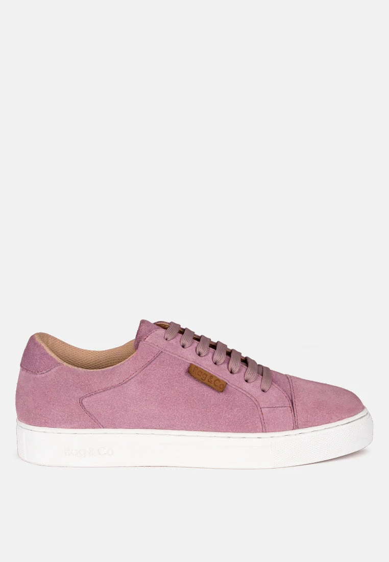 ASHFORD Pink Fine Suede Handcrafted Sneakers 4 ASHFORD Pink Fine Suede Handcrafted Sneakers - Image 2