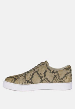 ASHFORD Snake Print Handcrafted Sneakers -Velvettes Shoes Shop ASHFORDSnakeSkinPrintHandcraftedSneakers RCSH2948 NaturalSnake 1 982f52cf 54db 4407 aa40 6931c1f6e0e8