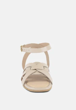 ASHTON Beige Flat Ankle Strap Sandals 11 ASHTON Beige Flat Ankle Strap Sandals -Velvettes Shoes Shop ASHTONBeigeFlatAnkleStrapSandals RCSH4099 BEIGE 7