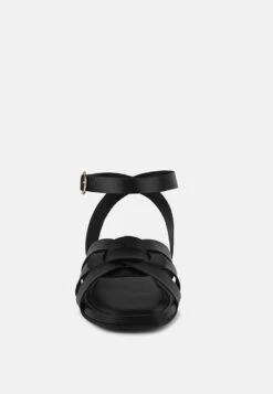 ASHTON Black Flat Ankle Strap Sandals 11 ASHTON Black Flat Ankle Strap Sandals -Velvettes Shoes Shop ASHTONBlackFlatAnkleStrapSandals RCSH4099 BLACK 1