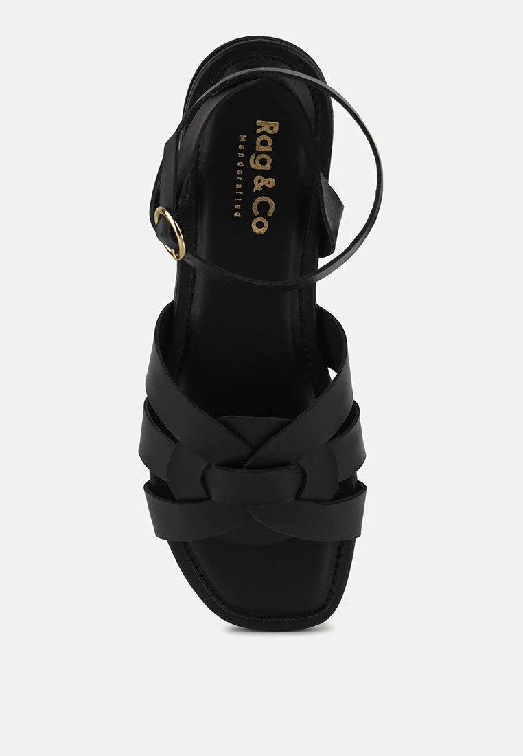 ASHTON Black Flat Ankle Strap Sandals 8 ASHTON Black Flat Ankle Strap Sandals - Image 6