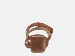 ASTRID Tan Mid Heeled Block Leather Sandal -Velvettes Shoes Shop ASTRIDTanMidHeeledBlockLeatherSandal RCSH2717 Tan 1