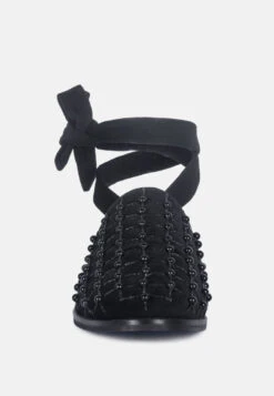 Asante Crisscross Beaded Veil Velvet Mules In Black 10 Asante Crisscross Beaded Veil Velvet Mules In Black -Velvettes Shoes Shop AsanteCrisscrossBeadedVeilVelvetMulesinBlack RCSH2864 Black 5