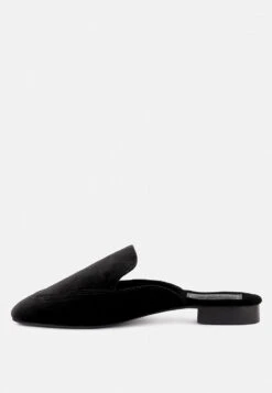 BATISTE Black Velvet Handcrafted Mules -Velvettes Shoes Shop BATISTEBlackVelvetHandcraftedMules RCSH3124 Black 4