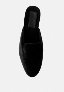 BATISTE Black Velvet Handcrafted Mules -Velvettes Shoes Shop BATISTEBlackVelvetHandcraftedMules RCSH3124 Black 7