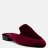 BATISTE Burgundy Velvet Handcrafted Mules