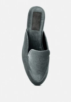BATISTE Grey Velvet Handcrafted Mules -Velvettes Shoes Shop BATISTEGreyVelvetHandcraftedMules RCSH3124 Grey 5