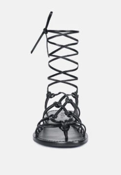 BAXEA Handcrafted Black Tie Up String Flats -Velvettes Shoes Shop BAXEAHandcraftedBlackTieUpStringFlats RCSH2952 Black 4