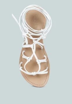 BAXEA Handcrafted White Tie Up String Flats -Velvettes Shoes Shop BAXEAHandcraftedWhiteTieUpStringFlats RCSH2952 White 6