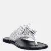 BEECH Handwoven Natural Silver Suede Tassel Thong Flats -Velvettes Shoes Shop BEECHHandwovenNaturalSilverSuedeTasselThongFlats RCSH2951 Silver 2