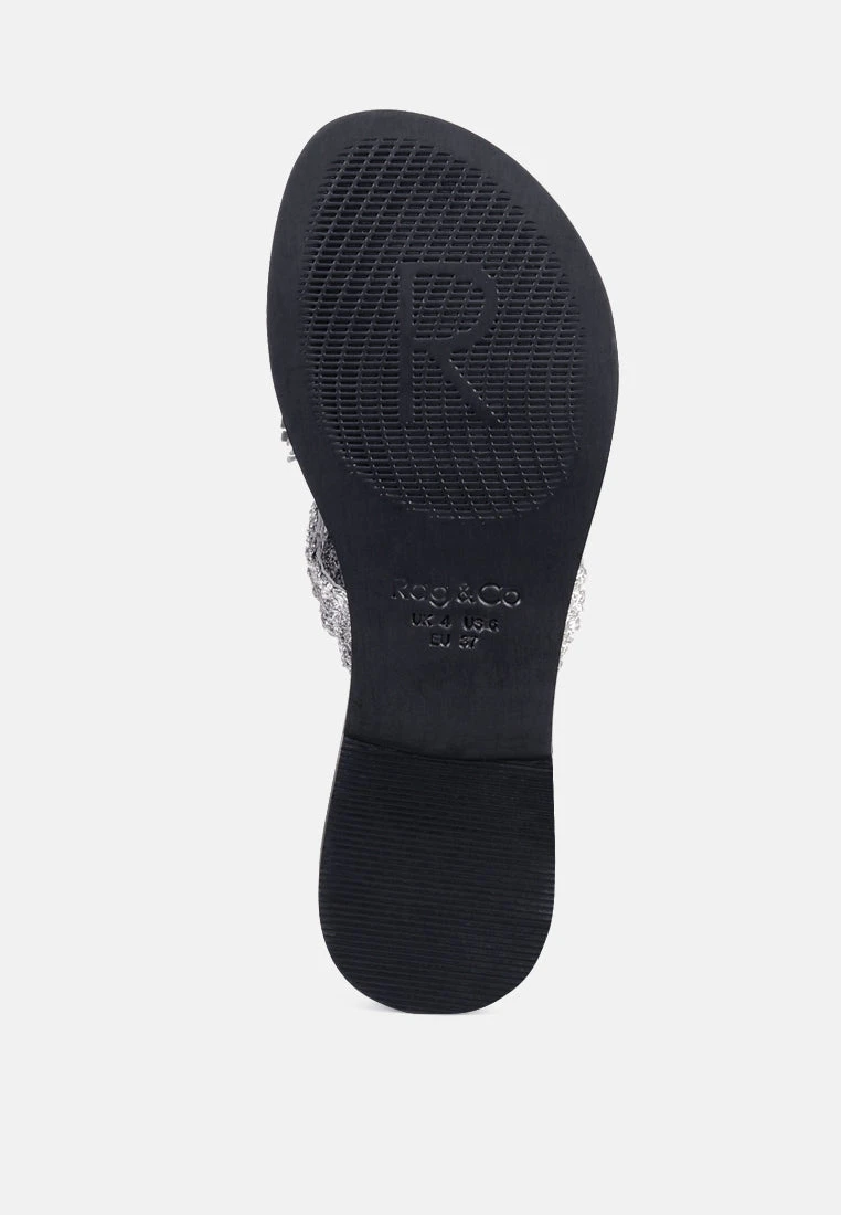 BEECH Handwoven Natural Silver Suede Tassel Thong Flats 8 BEECH Handwoven Natural Silver Suede Tassel Thong Flats - Image 6