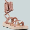 BLEDEL Tan Lace Up Square Toe Gladiator Sandals -Velvettes Shoes Shop BLEDELTanLaceUpSquareToeGladiatorSandals RCSH2398 Tan 5