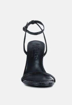 BLONDES Black Croc High Heeled Sandal -Velvettes Shoes Shop BLONDESBlackCrocHighHeeledSandal RCSH3038 Black 5 e8665a6c 1aea 4083 8748 a9d7a4122b1d