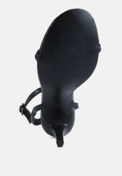 BLONDES Black Croc High Heeled Sandal -Velvettes Shoes Shop BLONDESBlackCrocHighHeeledSandal RCSH3038 Black 8