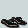 BLUNT Flat Thong Sandal In Black -Velvettes Shoes Shop BLUNTFlatThongSandalinBlack RCSH2379 Black 2