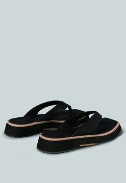 BLUNT Flat Thong Sandal In Black -Velvettes Shoes Shop BLUNTFlatThongSandalinBlack RCSH2379 Black 4