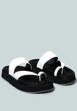 BULLOCK Slip-On Leather Sandal In White