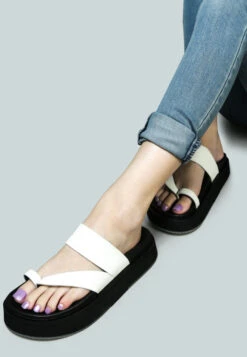 BULLOCK Slip-On Leather Sandal In White -Velvettes Shoes Shop BULLOCKSlip OnLeatherSandalinWhite RCSH2382 White 6