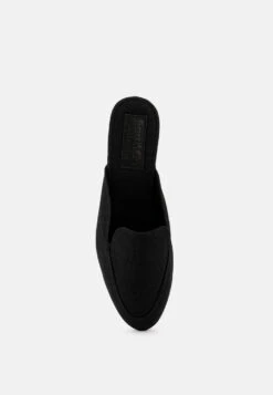 CALICO Black Organic Canvas Mules -Velvettes Shoes Shop CALICOBlackOrganicCanvasMules RCSH3123 Black 7
