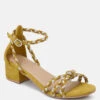 CANDANCE Mustard Block Heel Sandal -Velvettes Shoes Shop CANDANCEMustardBlockHeelSandal RCSH2024 Mustard 1