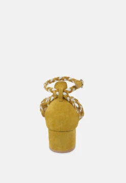 CANDANCE Mustard Block Heel Sandal -Velvettes Shoes Shop CANDANCEMustardBlockHeelSandal RCSH2024 Mustard 2