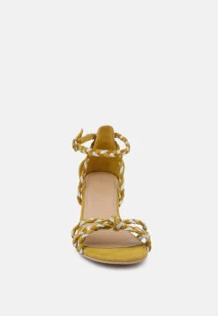 CANDANCE Mustard Block Heel Sandal -Velvettes Shoes Shop CANDANCEMustardBlockHeelSandal RCSH2024 Mustard 3