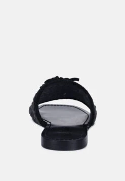 CEDAR Handwoven Natural Black Tassel Flats -Velvettes Shoes Shop CEDARHandwovenNaturalBlackTasselFlats RCSH2950 Black 6