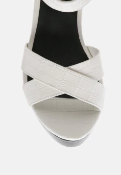 DOLPH Stack Block Heeled Sandal In Nude -Velvettes Shoes Shop CHYPREHighHeeledBlockSandalInWhite RCSH2483 White 3