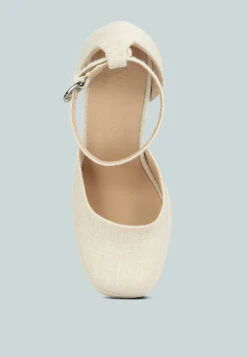 COSETTE Diamante Embellished Ankle Strap High Block Heel Sandals In Off White -Velvettes Shoes Shop COSETTEDiamanteEmbellishedAnkleStrapHighBlockHeelSandalsinOffWhite RCSH4185OffWhite 2