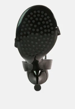 DAENERYS Black Horsebit Embellished Sandals -Velvettes Shoes Shop DAENERYSBlackMidHeeledSandals RCSH3143 Black 2