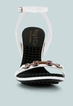 DAENERYS White Horsebit Embellished Sandals -Velvettes Shoes Shop DAENERYSWhiteMidHeeledSandals RCSH3143 White 7 37dfd231 cb02 4eb2 a919 500d8c7e1df8