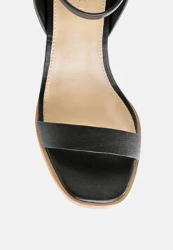 DOLPH Stack Block Heeled Sandal In Black -Velvettes Shoes Shop DOLPHStackBlockHeeledSandalinBlack RCSH2476 Black 3