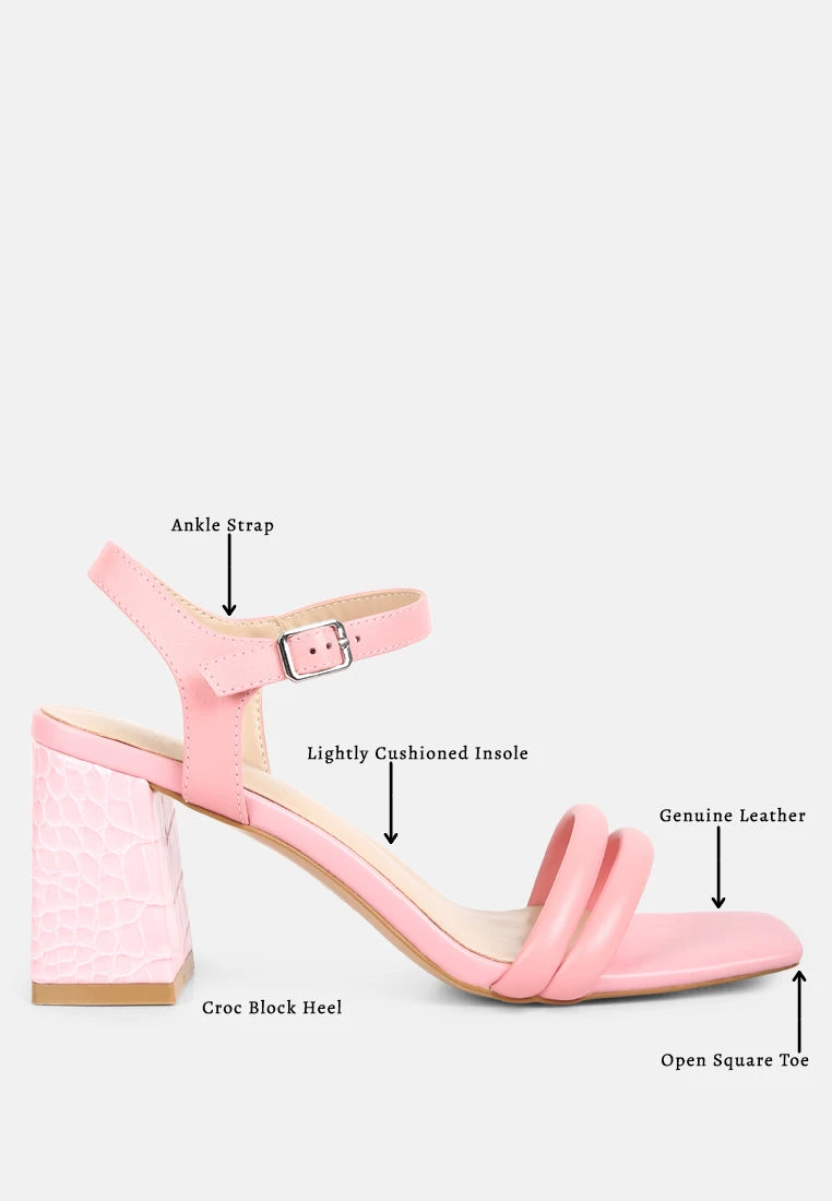 EDYTA Ankle Strap Block Heel Sandals In Pink 10 EDYTA Ankle Strap Block Heel Sandals In Pink - Image 8