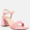EDYTA Ankle Strap Block Heel Sandals In Pink -Velvettes Shoes Shop EDYTAAnkleStrapBlockHeelSandalsinPink RCSH4171pink 10