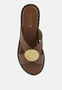 EUDORA Embellished Tan Slip-ons -Velvettes Shoes Shop EUDORAEmbellishedTanSlip ons RCSH4092 TAN 7