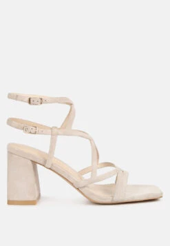 Velvettes Shoes Shop -Velvettes Shoes Shop FIORELLABeigeStrappyBlockHeelSandals RCSH4187 beige 1