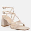 FIORELLA Beige Strappy Block Heel Sandals -Velvettes Shoes Shop FIORELLABeigeStrappyBlockHeelSandals RCSH4187 beige 2