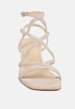 FIORELLA Beige Strappy Block Heel Sandals -Velvettes Shoes Shop FIORELLABeigeStrappyBlockHeelSandals RCSH4187 beige 3